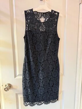 Banana Republic Black Lace Midi Dress